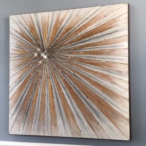 Glam Starburst 24” x 24” Sparkle Painting Wall Art